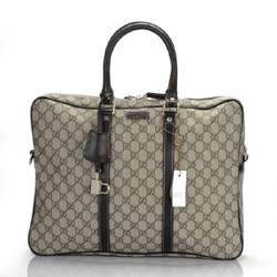 1:1 Gucci 201480 Men's Briefcase Bag-Beige/Ebony GG Plus - Click Image to Close